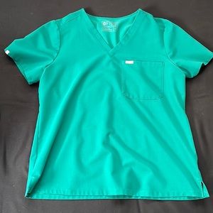 XL Figs Hunter Green Scrub Top
